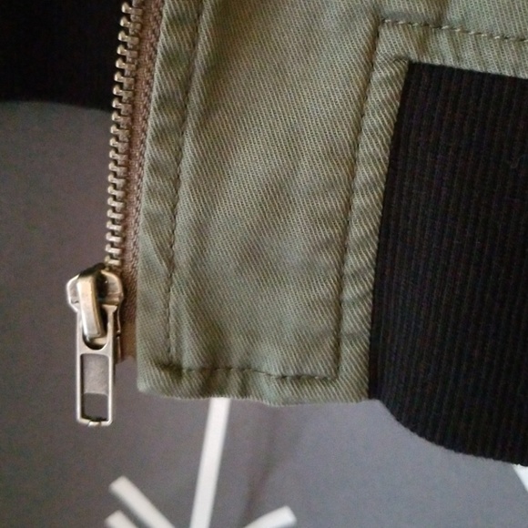SANCTUARY Army Green Twill Bomber Jacket small - Picture 4 of 6